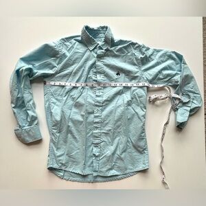 Vintage Brooks Brother Regent Fit Blue 100% Cotton Button Up Long Sleeve Medium